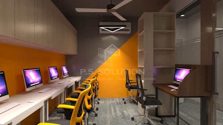 Modern office with computers and chairs