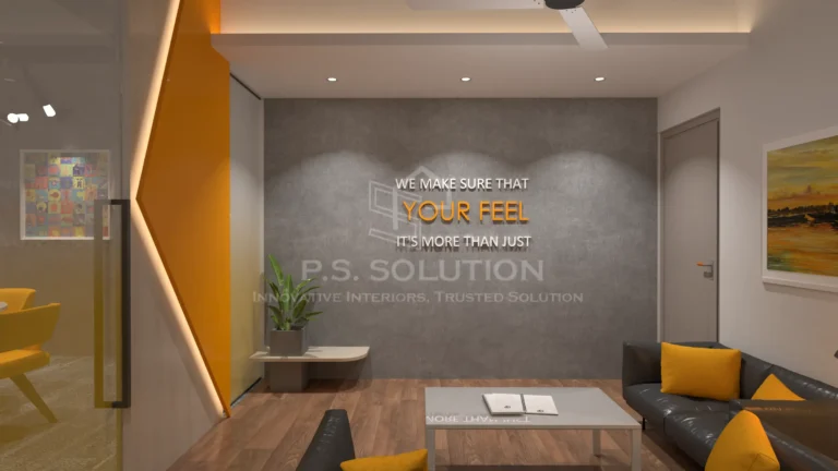 Modern office with motivational wall design