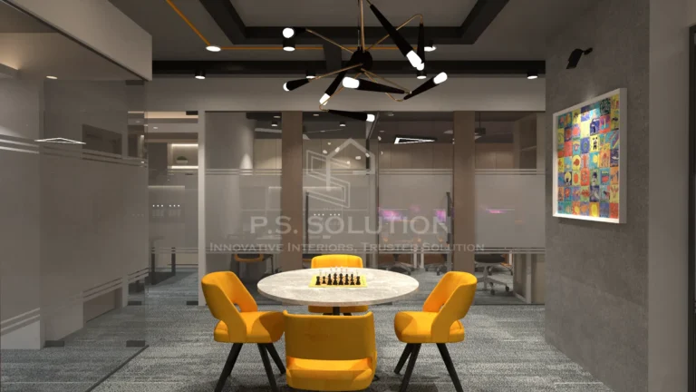 Modern office with chess table and chairs