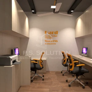 Modern office with motivational decor